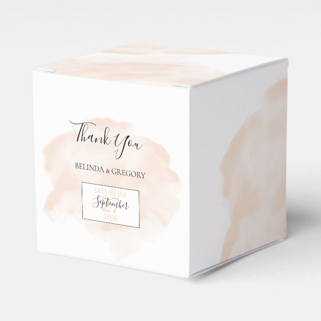 Caja Para Regalos Boda de acuarela elegante (Costado Anverso)