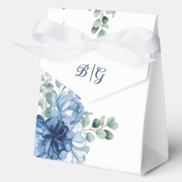 Caja Para Regalos Boda de acuarela floral azul polvoriento