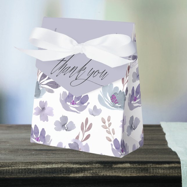 Caja Para Regalos Boda de acuarela floral boho morado (Subido por el creador)