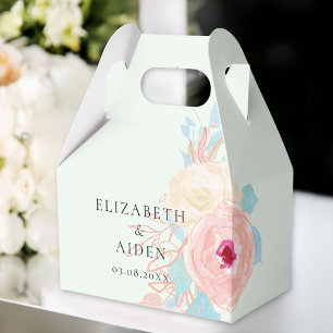 Caja Para Regalos Boda de acuarela floral de Pastel