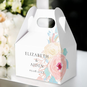 Caja Para Regalos Boda de acuarela floral de Pastel