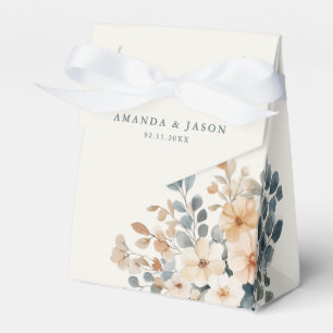 Caja Para Regalos Boda de acuarela floral suave de tono de tierra