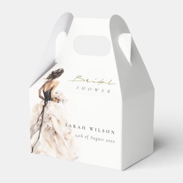 Caja Para Regalos Boda de acuarela moderna ducha de novias con traje (Front Side)