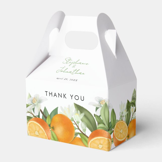 Caja Para Regalos Boda de acuarela Naranja mandarín (Front Side)