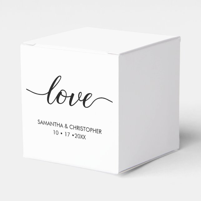 Caja Para Regalos Boda de amor simple y elegante personalizado (Costado Anverso)