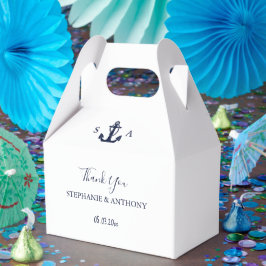 Caja Para Regalos Boda de ancla azul de la Marina Náutica monográfic