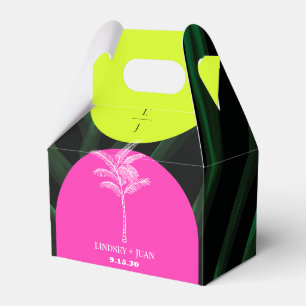 Caja Para Regalos Boda de árbol de palmas tropicales monograma