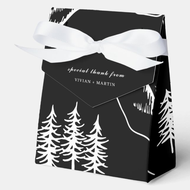 Caja Para Regalos Boda de árbol de pino de montaña al aire libre (Anverso)