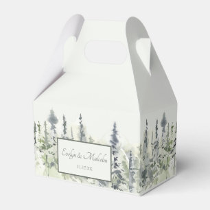 Caja Para Regalos Boda de Árboles Evergreen Trees de Madera Alta