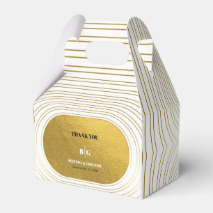 Caja Para Regalos Boda de arco Minimalista moderno blanco y dorado