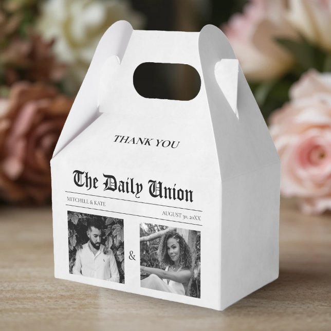 Caja Para Regalos Boda de artículos de periódicos (Newspaper Article Wedding Favor Boxes
)