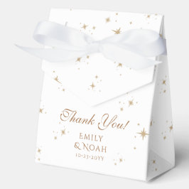 Caja Para Regalos Boda de Astronomía de la Luna Blanca de Oro Celest