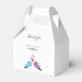 Caja Para Regalos Boda de Aves y Corazones de Amor