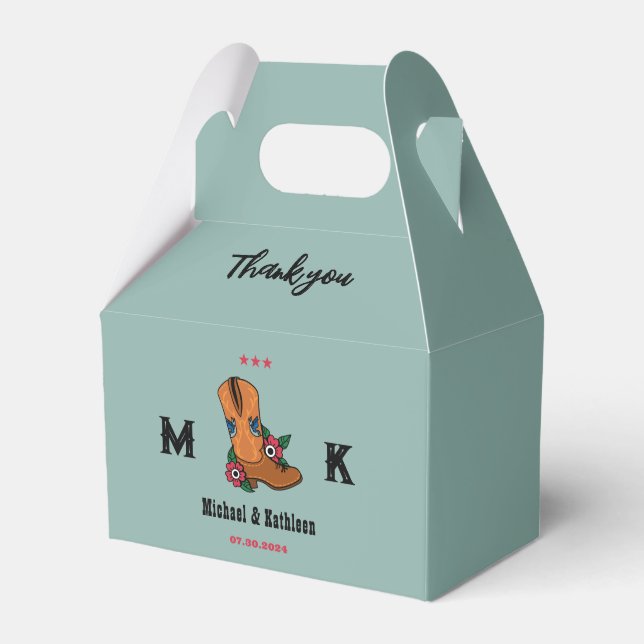 Caja Para Regalos Boda de Boho de Boho de Boho de la floral occident (Front Side)