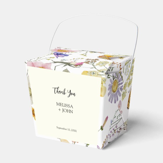 Caja Para Regalos Boda de Boho Rústico de Flor de Flor Silvestre (Front Side)