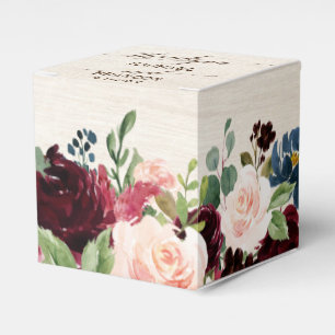 Caja Para Regalos Boda de Boho Rústico Floral de la Marina Roja de B