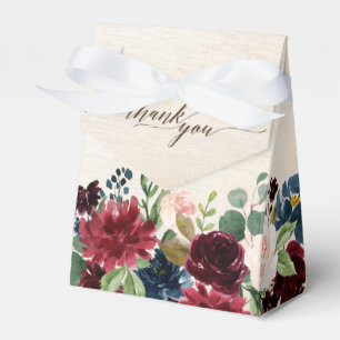 Caja Para Regalos Boda de Boho Rústico Floral de la Marina Roja de B