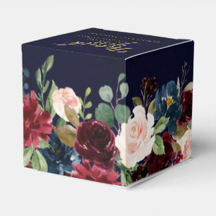 Caja Para Regalos Boda de Boho Rústico Floral de la Marina Roja de B