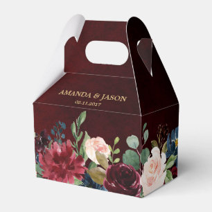 Caja Para Regalos Boda de Boho Rústico Floral de la Marina Roja de B