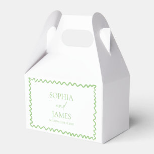 Caja Para Regalos Boda de Borde Ondulado Verde Cítrico Caprichoso