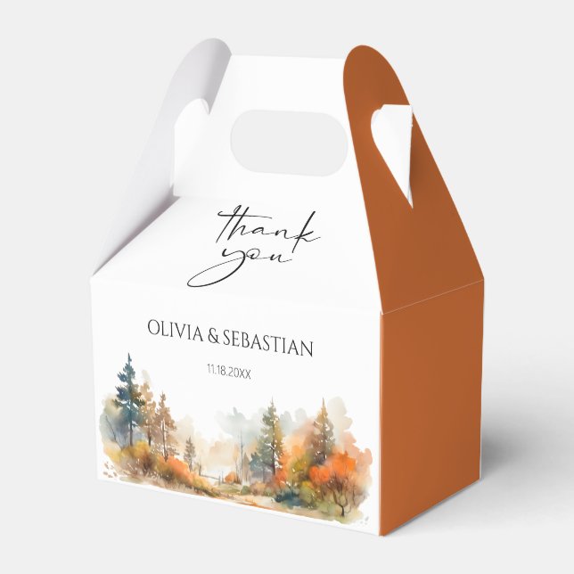 Caja Para Regalos Boda de Bosques de Otoño Rústico (Reverso)