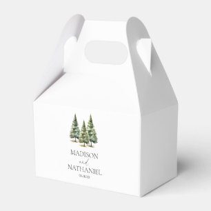 Caja Para Regalos Boda de bosques de pinos de nieve en invierno mini