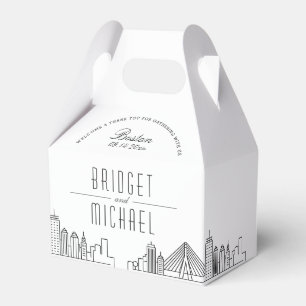 Caja Para Regalos Boda de Boston   Skyline de la ciudad