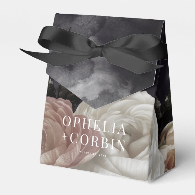 Caja Para Regalos Boda de Bouquet Smokey Dark Black Rose (Front Side)