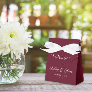 Caja Para Regalos Boda de Buho Burgundy Wildflower ruso