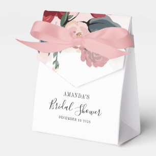 Caja Para Regalos Boda de Burgundy Personalizada con Florales