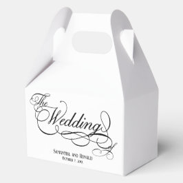 Caja Para Regalos Boda de Caligrafía Blanca Elegante