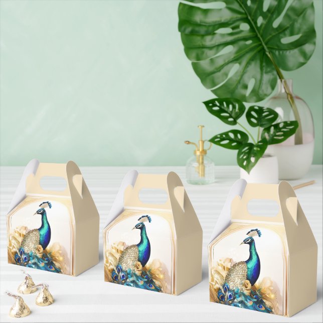 Caja Para Regalos Boda de campo de pájaros de lujo Peacock (Múltiple)