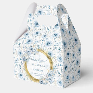 Caja Para Regalos Boda de color de agua moderno Boho Pastel Blue Gol