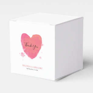 Caja Para Regalos Boda de Corazón de Acuarela Rústica