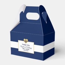 Caja Para Regalos Boda de corazón náutico azul de la Marina Personal