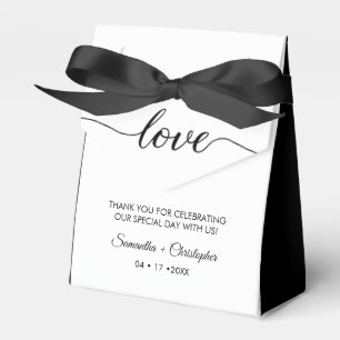 Caja Para Regalos Boda de corbata negra Love Script Nombres de Perso