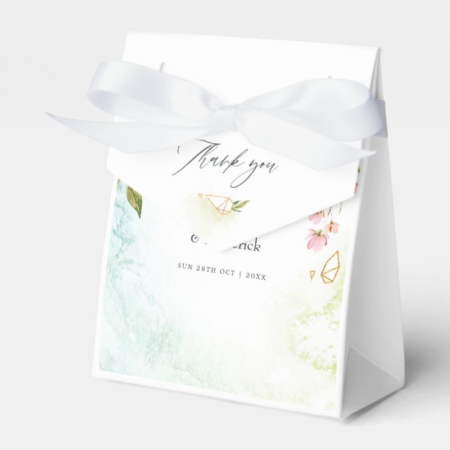 Caja Para Regalos Boda de cristal geométrico monogramado (Front Side)