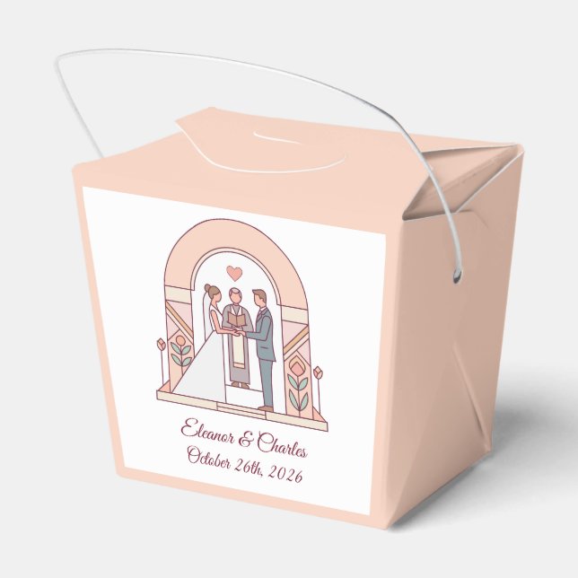 Caja Para Regalos Boda de Cuento de Hadas Art Déco (Reverso)