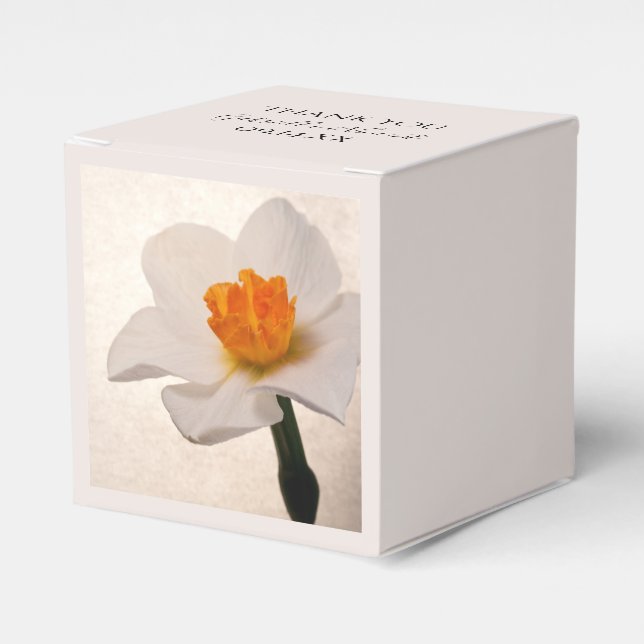 Caja Para Regalos Boda de Daffodil Primavera Blanca (Costado Anverso)