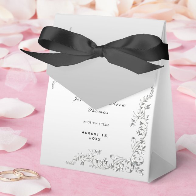 Caja Para Regalos Boda de decoración plateada (Boda)