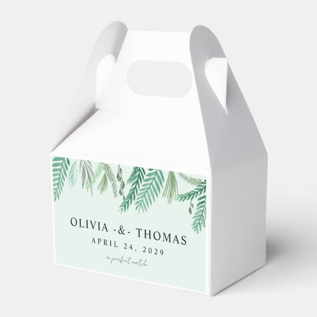 Caja Para Regalos Boda de destino de la pequeña palma (Front Side)