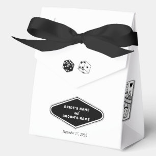 Caja Para Regalos Boda de destino del Casino de Las Vegas Blanco Neg