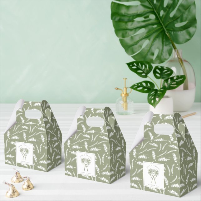 Caja Para Regalos Boda de destino tropical de palmeras nubladas (Múltiple)