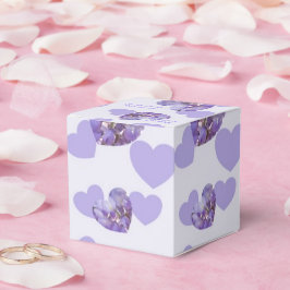Caja Para Regalos Boda de diseño cardíaco de glicinia morada