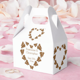 Caja Para Regalos Boda de diseño de mariposas de color chocolate