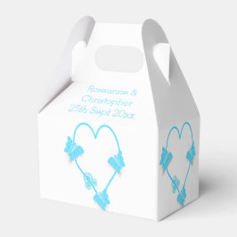 Caja Para Regalos Boda de diseño del corazón de mariposa de color az