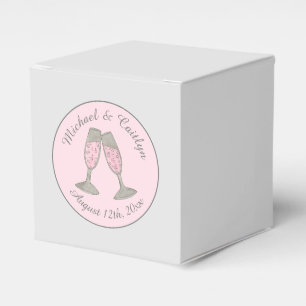 Caja Para Regalos Boda de ducha de novias con gafas de champán rosa