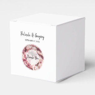 Caja Para Regalos Boda de Elegantes Peonías Rosadas