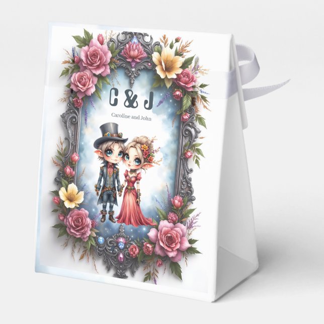 Caja Para Regalos Boda de Elfo Caprichosa Steampunk (Reverso)