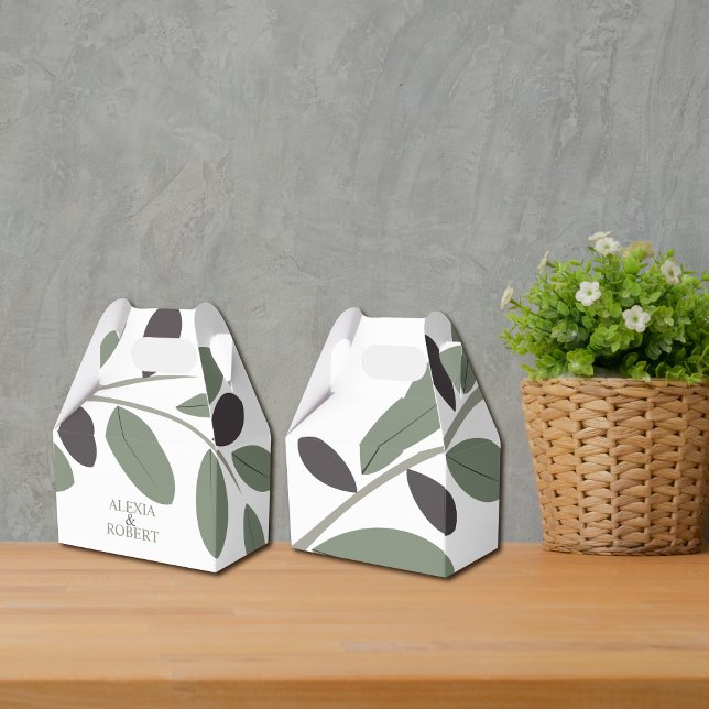 Caja Para Regalos Boda de encanto mediterráneo de rama oliva silizad (Subido por el creador)